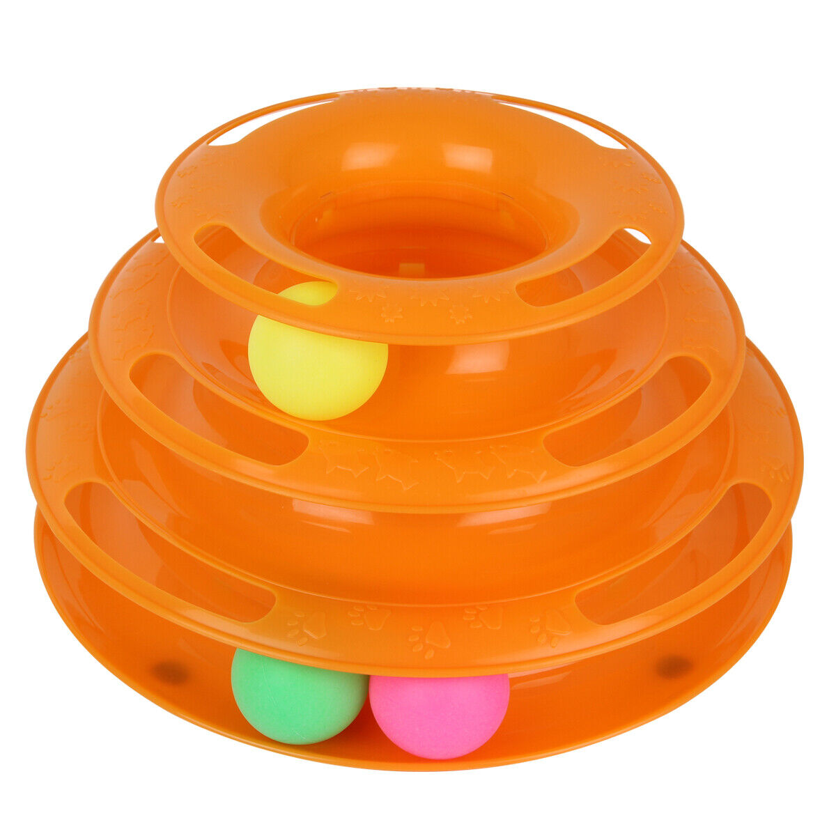 Interactive Cat Toy – 3-Level Ball Track Tower| Stacked Play Station with Rolling Balls