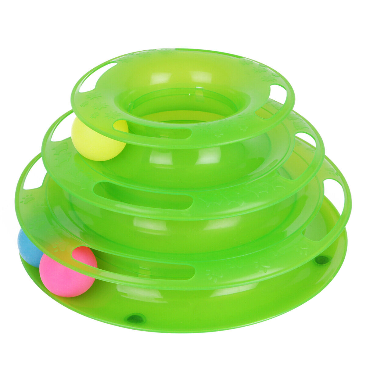 Interactive Cat Toy – 3-Level Ball Track Tower| Stacked Play Station with Rolling Balls