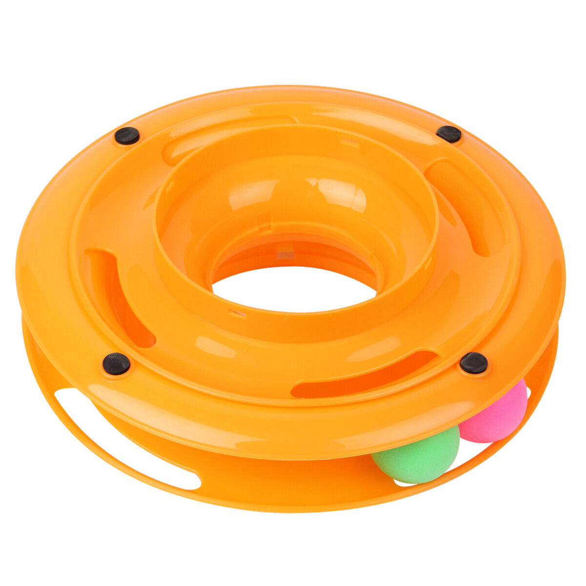 Interactive Cat Toy – 3-Level Ball Track Tower| Stacked Play Station with Rolling Balls